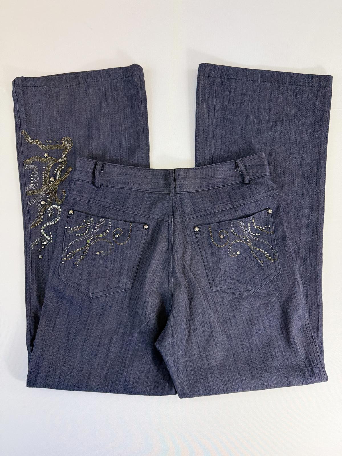 T&Miss Wide Leg Jeans with Embellished Design- Size XS/S